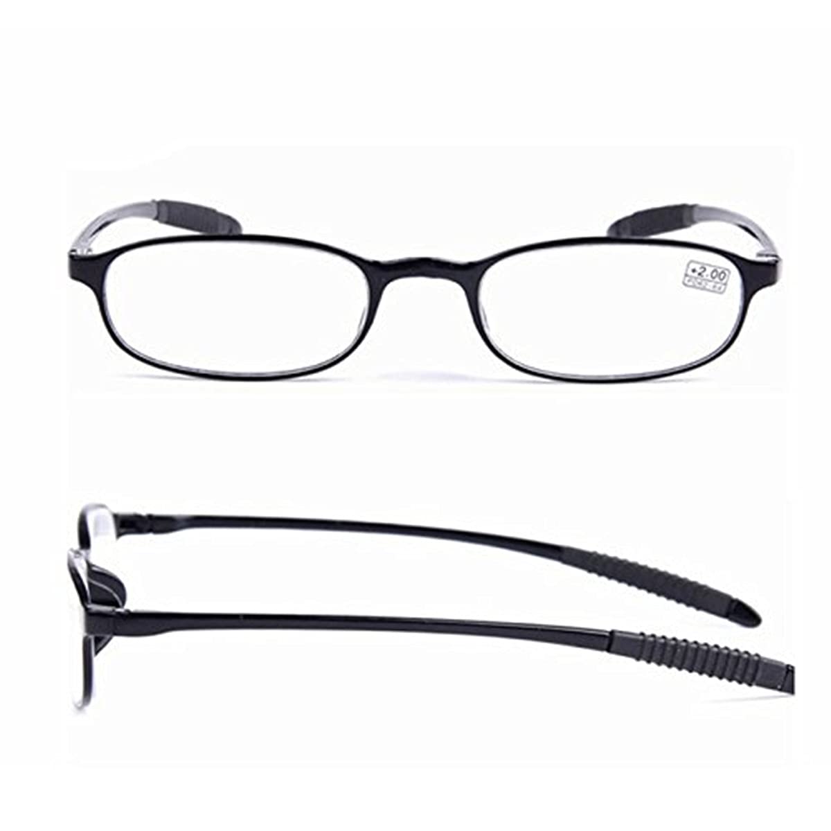 Esportsmjj Black Tr90 Ultralight Unbreakable Reading Glasses Pressure Reduce Magnifying 1.0 1.5 2.0 2.5 3.0 3.5 4.0 - &2.5