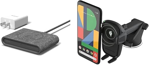 iOttie ION - Mini almohadilla de carga rápida inalámbrica Cargador con certificación Qi de 7.5 W para iPhone XS Max R 8 Plus 10 W y adaptador de CA