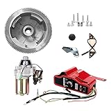Electric Start Conversion Kit for Honda GX340 GX390 13HP Starter Motor Flywheel Key Switch Coil Ignition Fan Cover Fit Engine Stop On Switch