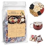 Kidney Tea Formula Ginseng Six Treasure Tea, Ginseng & Mulberry Herbal Tea, Kidney Cleanse Detox & Repair, Traditional Chinese Herbal Tea Bags, Five Treasures Teas For Men Women (30 Bags/1 Pack)