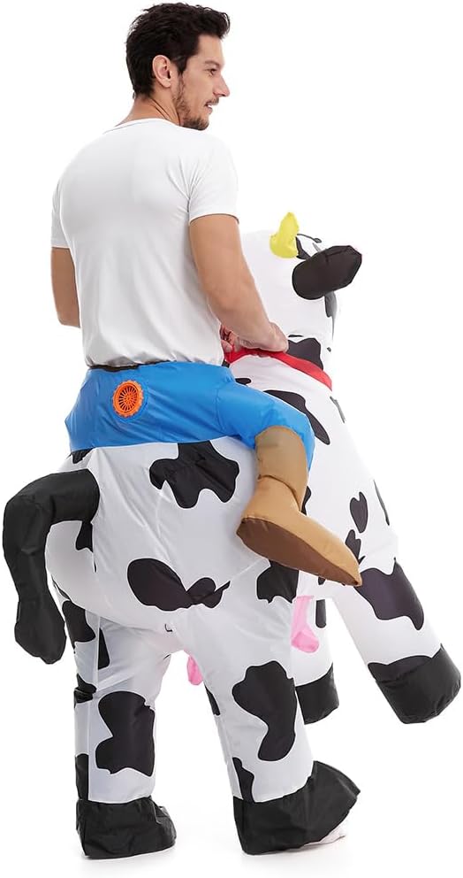 HSCTEK Adult Inflatable Cow Rider Costume