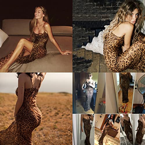 Image of Suillty Women Mesh Sheer Spaghetti Strap Long Maxi Dress Sexy Sleeveless Backless Beach Swimsuit Cover Ups Party Club Dresses