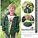 IjnUhb Boys Rain Jacket with Detachable Hood Lightweight Raincoats for Kids Windbreaker