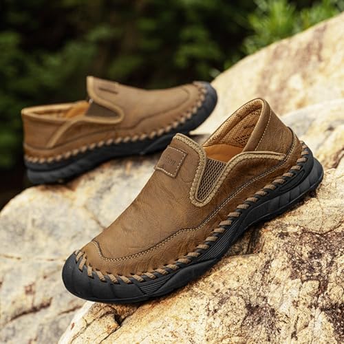 Men's Handmade Leather Orthopedic Outdoor Loafers, Casual Slip on Business, Breathable Casual Men's Leather Shoes3