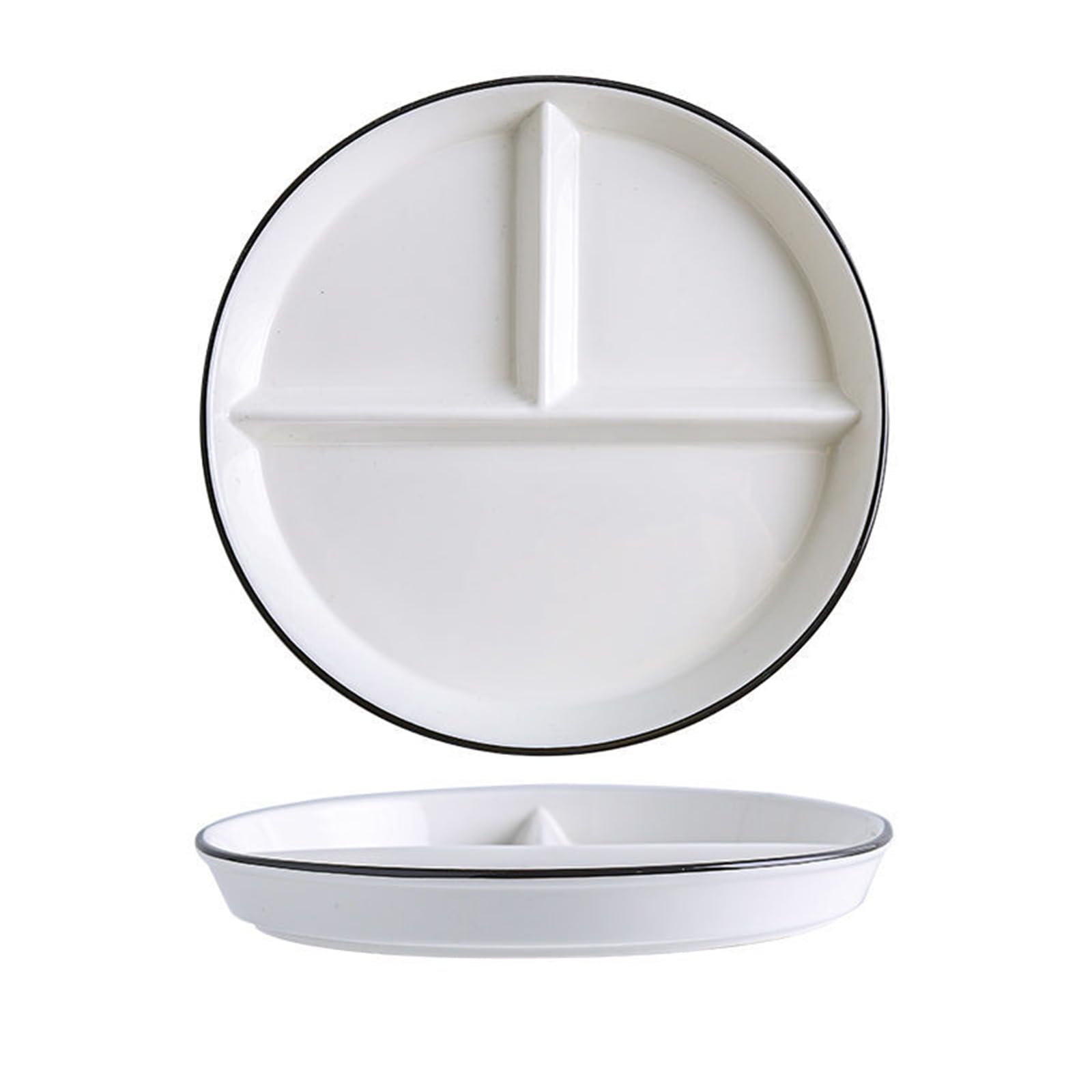 Piatti In Ceramica A Scomparti - Piatti Piani Divisi Per Colazione, Cena E Spuntini, Design Pratico - Foto 6