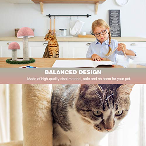 Balacoo Bloco de Arranhões para Gatos em Forma de Cogumelo Almofadas de Escalada Cobertas com Sisal,