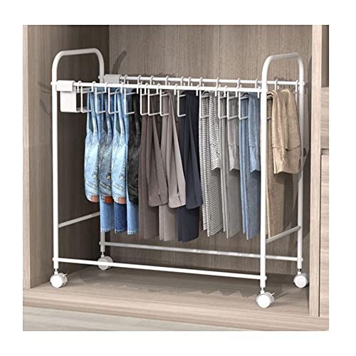 zktoermn Carrito con Ruedas para Pantalones, Organización De Pantalones De Pie Perchas para Ropa De Armario Ahorro De Espacio con 20 Perchas para Jeans Pantalón Falda Bufanda Corbata XJJUN Cover