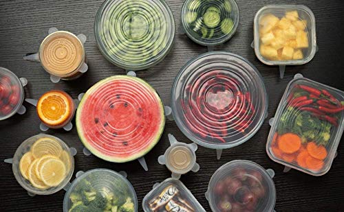 Hotfix Silicone Lids | Meal Prep Lids | Microwave Lids | Flexible Reusable Stretchable Lids | Utensils, Bowls, Dishes, Plates Jars, Cans, Mugs, Food Safety and Freezer Safe (Set of 6) 4
