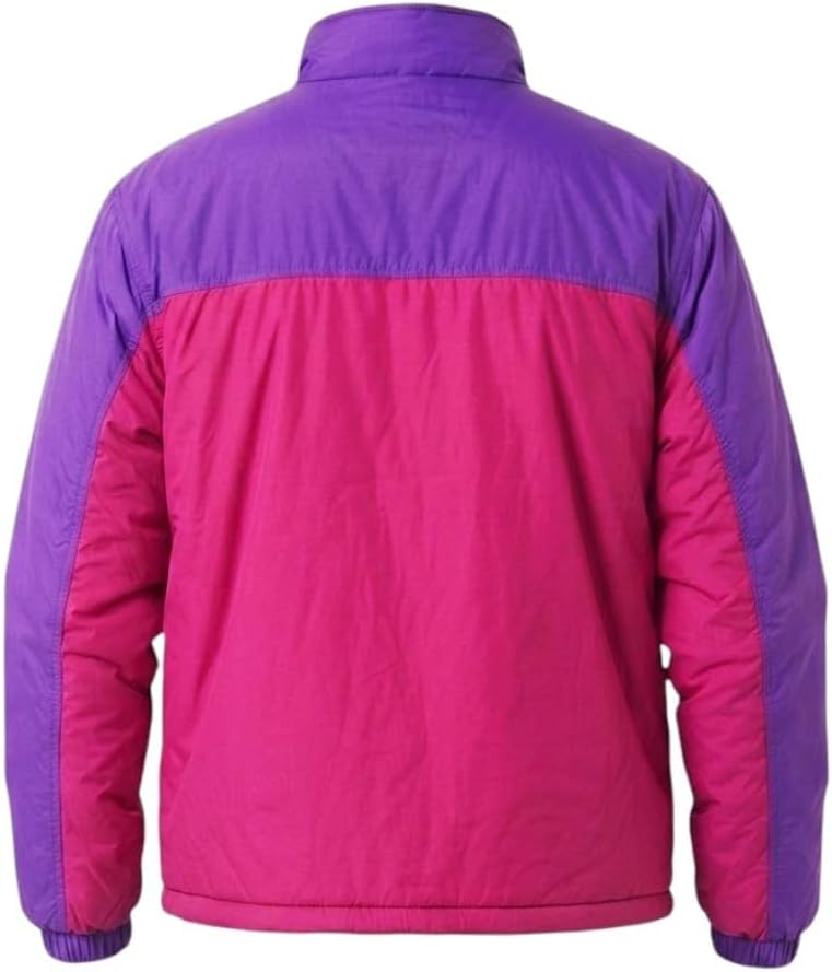 Mens Oliv Tree Inspired 90s Retro Colorblock Jacket – Pink & Purple Two Tone Style Windbreaker Jacket