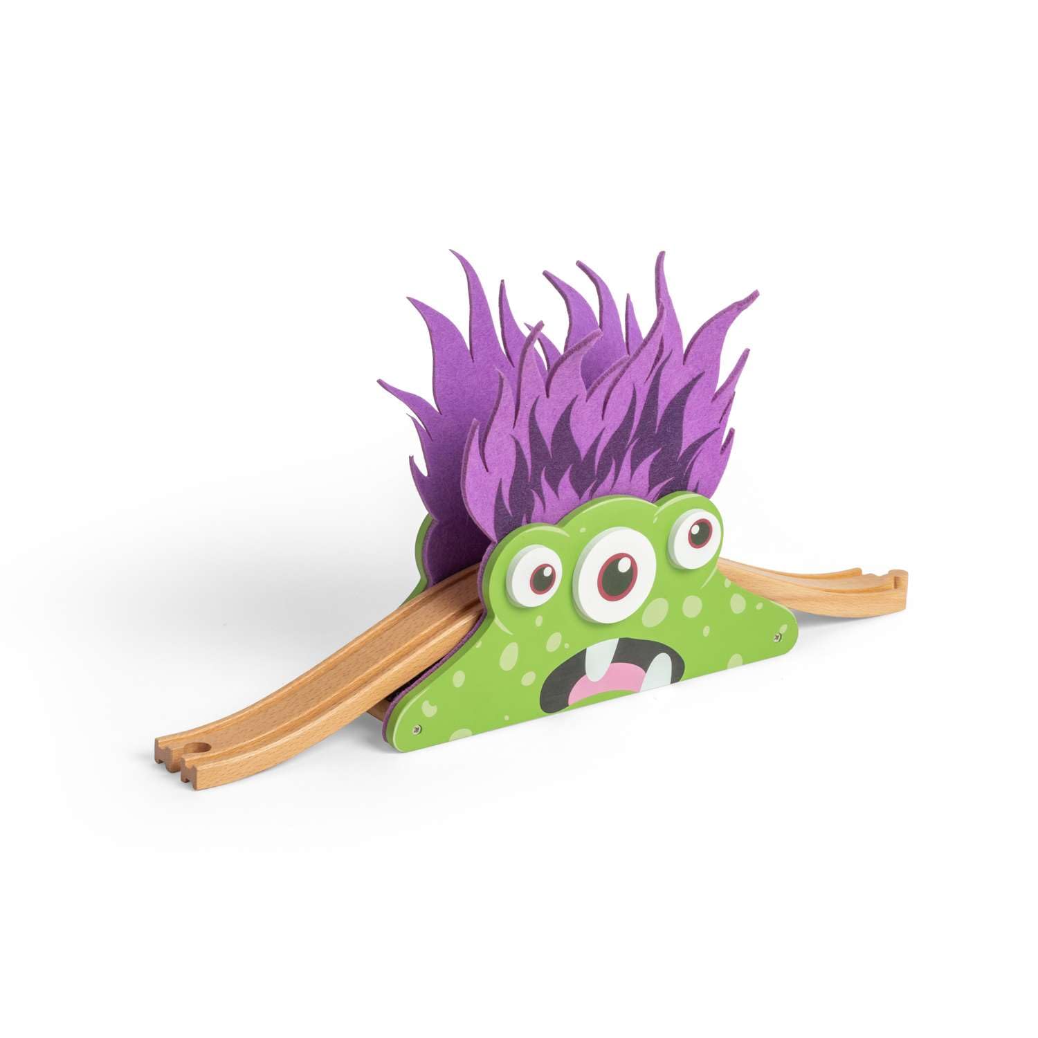 Bigjigs Rail Monster Bridge - Themed Wooden Train Set Accessory For Children, Kids Trains & Accessories, Toddler Railway Toys & Expansion Sets, Age 3 + Years