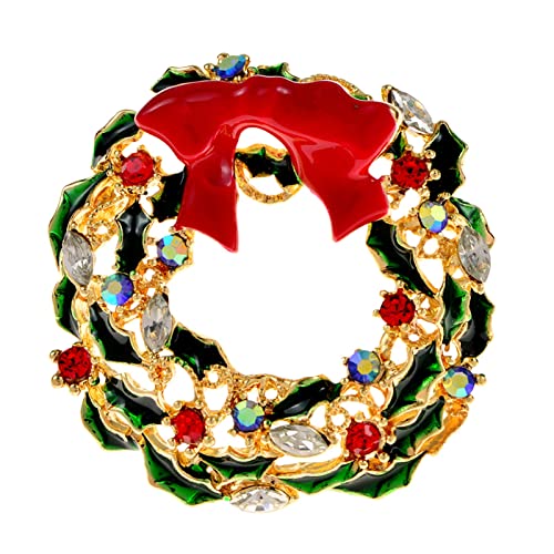 Broche de Noël strass émail pour fixer un pull avec style