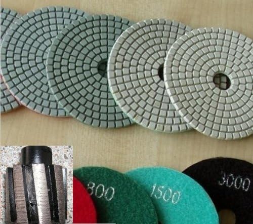 2 Inch Zero Tolerance Drum for Sink Cut Out 4 Inch Diamond Granite Polishing Pads 9 Pieces concrete marble