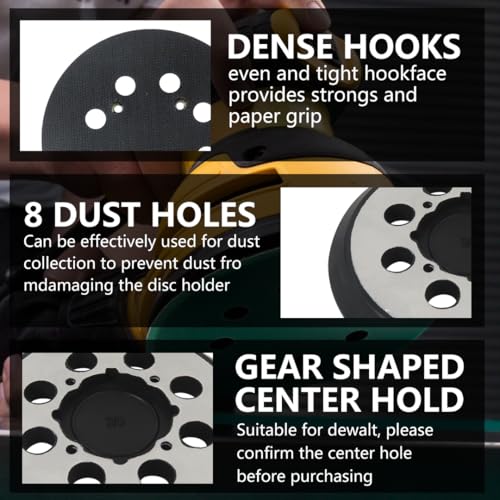 Premium Sander Pad Replacement Part for Dewalt DWE6420, DWE6421, DWE6421-B2, DWE6421-B3, DWE6421-BR, 5 Inch Hook and Loop Replacement Orbital Sander Pad Parts,Pack of 2 - Thumbnail 3