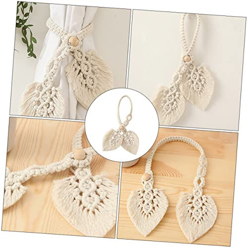 Amarre de cortina beige OUdini set de 2 piezas con hebillas para el hogar 3