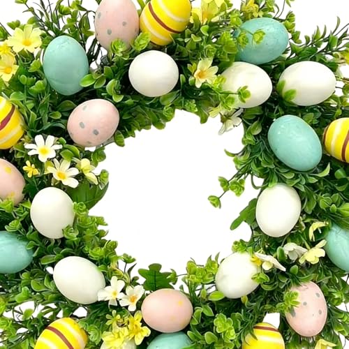 Couronne de Pâques 20 pouces déco intérieure colorée œufs - 3