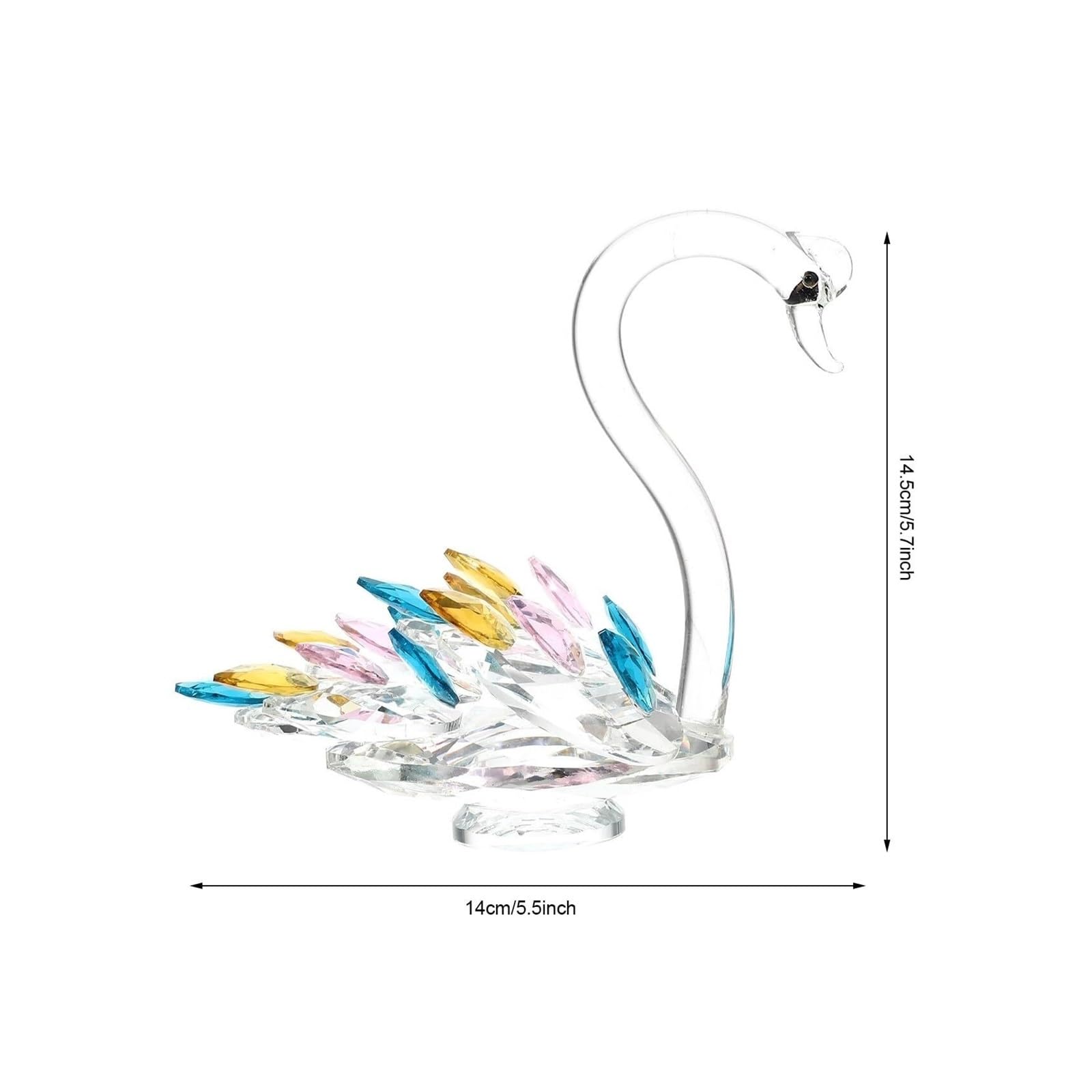 Decoración de Estatuas Figura de Cisne Cristal, Estatua Decorativa for Escritorio, decoración del hogar, compacta Figuras Decorativas