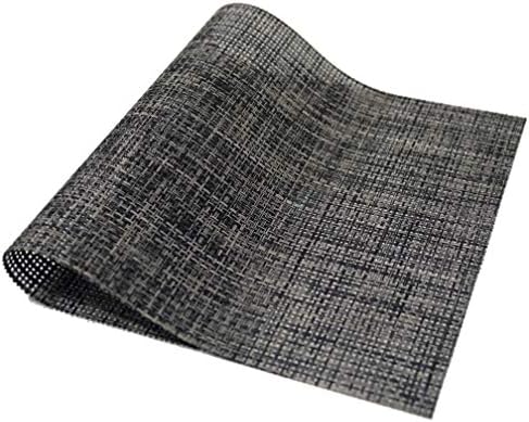 Leymore Placemats Set of 4 Non-slip Wipe Clean Place Mats Washable and Heat Resistant kitchen Dinner Table PVC Mats (Dark Grey)