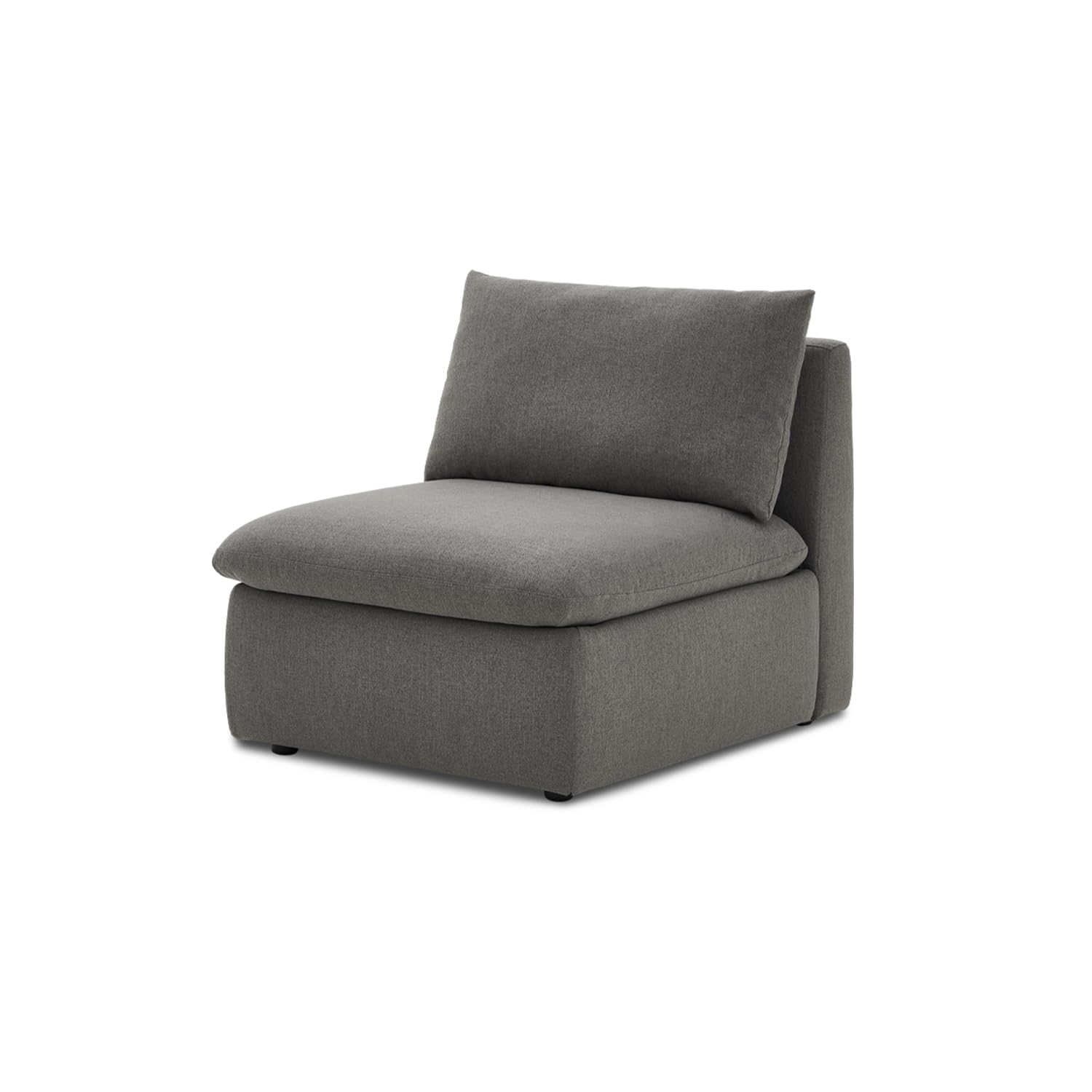 mopio Armless Sofa with Fully Removable Washable Covers, Middle Module for Modular Sectional Sofa Couch with Large Storage and Deep Seat, Modern Contemporary Couch for Living Room, Grey Fabric