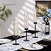 Candeldo Black Hurricane Candlestick Holder: Taper Candle Holders Glass Table Centerpiece Set of 6 Fireplace Decor Candle Stand Modern Decoration