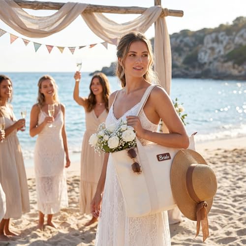 Image of AW BRIDAL Mrs Bride Canvas Tote Bag - Bridal Shower Gifts for Bride to Be