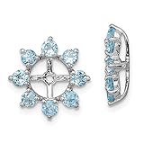 Fleischgewicht: 1,11 g. Diamond2deal Ohrringe Sterling-Silber 925 rhodiniert Schweizer Blautopas
