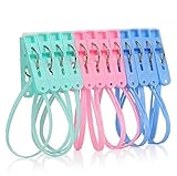 CELAHE 12 Pack Fashion Color Beach Towel Clips for Beach Chair or Pool Loungers,Chair Clips Towel Holder, Clothes Lines，clothespins,Prevents Towels Blowing Away Drop
