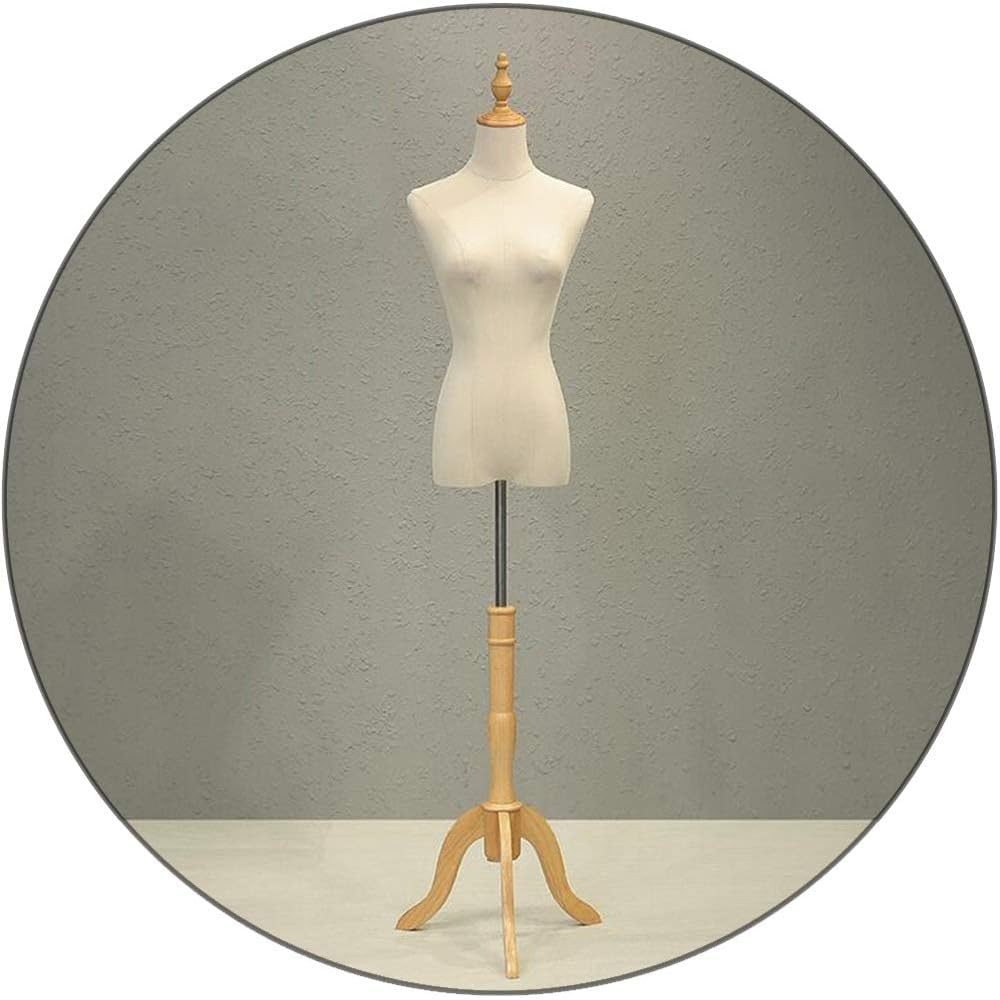 ITOSUI Adjustable Female Dress Form Mannequin Torso with Tripod Stand, 132-192cm, Linen Fabric, Detachable Head, Tailor's Dummy, Size S, Yellow, Perfect for Sewing and Display
