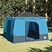 vidaXL Large Family Camping Tent for 6 People Waterproof with Zipper Closure and Fire Resistant Features Blue Outdoor Shelter Weatherproof Recreational Temporary Cover Gear Breathable