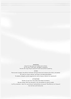 100 Count - 18" x 24", Self Seal 1.6 Mil Clear Plastic Poly Bags with Suffocation Warning for Clothing, T-Shirts, Pants-Resealable Adhesive,Not Strong
