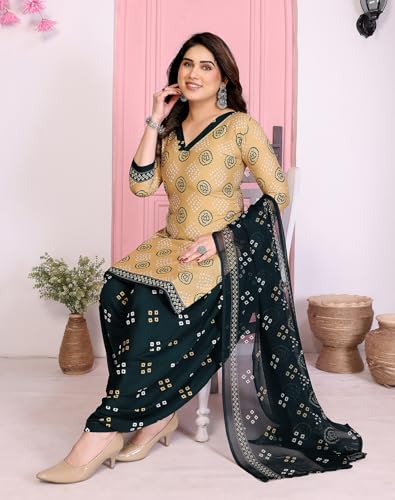 Image of Yashika Unstiched Crepe dress materials | Crepe Salwar Suit for women with dupatta | suit material for women unstitched