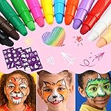 pintura de cara de conejo [Fácil De Usar]: No es necesario utilizar ninguna herramienta mientras dibuja, simplemente saque el lápiz de maquillaje para dibujar su patrón favorito.