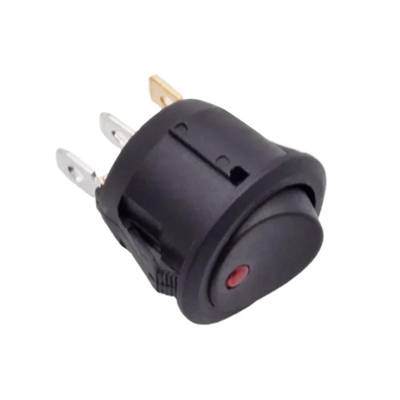 Interruttore a bilanciere Rotondo KCD1-101 da 20 mm ON off metà(Round DOT Light,12V,Red)