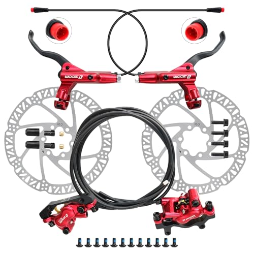 Z00M HB876E 2-PIN 4-Pistons E-Bike Electric Power-Off Hydraulic Brake Set Pre-Bled with Mineral Oil Brakes Kit for eBike Mountain Bike Road Bike