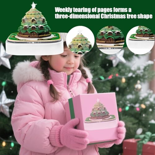 Calendario 2026, calendario de árbol de Navidad 2026, planificador de escritorio decorativo iluminado, para profesores, estudiantes, adultos, Navidad, hogar, trabajo, estantería, dormitorio, mesita de - imagen 2