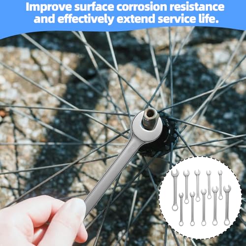 Dongnesi 10PCS Combination Spanner Set, Small Spanners Set, Mini Wrench Sets, Metric Small Ratchet Spanner Sets, Metric 4mm-11mm Open End and Box End Wrenches Carbon Steel Spanners 4 Dongnesi 10PCS Combination Spanner Set, Small Spanners Set, Mini Wrench Sets, Metric Small Ratchet Spanner Sets, Metric 4mm-11mm Open End and Box End Wrenches Carbon Steel Spanners - Image 4