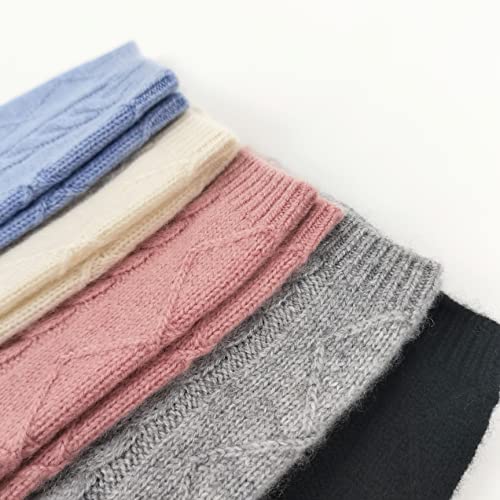 Image of Karen Thomas 100% Cashmere Women's Sleep Socks, 3-Ply Soft Cozy Cable Knit, Luxury Bed Socks for Warmth, Comfort & Lounging