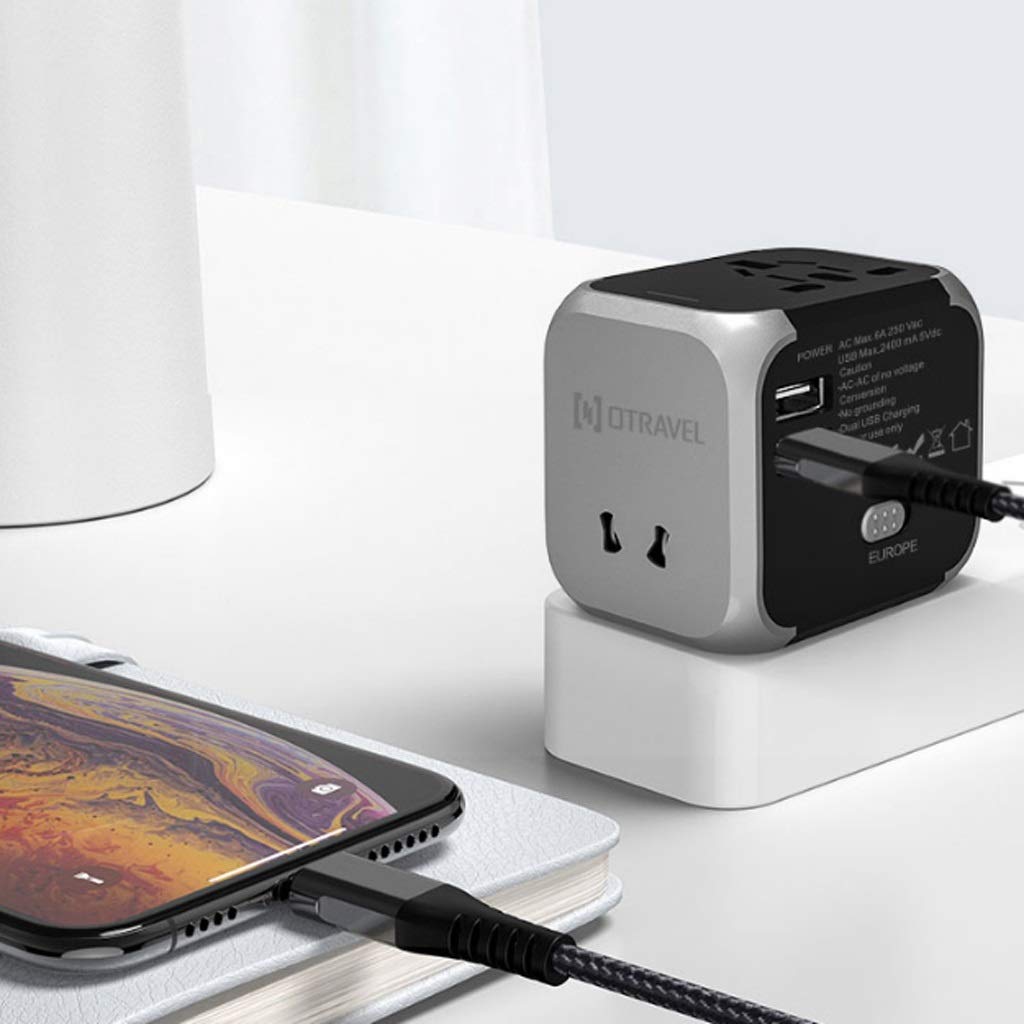 Adattatore di Viaggio in Tutto Il Mondo, Adapter Travel Socket International, Portable Travel International Charging Socket (Color : E, Dimensione : 65x50x60mm)