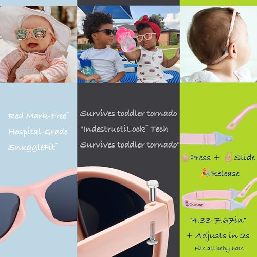Image of COCOSAND Flexible Polarized Baby Sunglasses with Strap