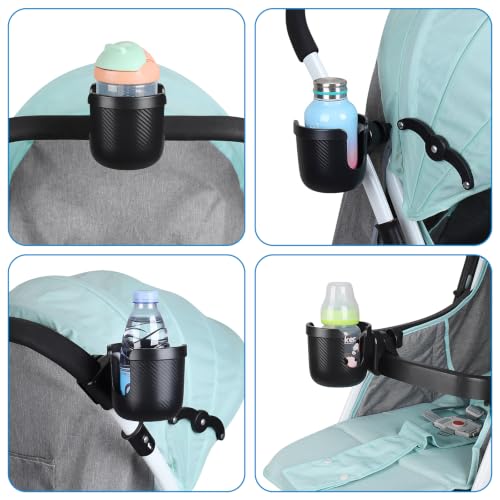 Image of Accmor Stroller Cup Holder, Drinks Holder Bike Walker Wheelchair | 360 Rotatable Attachment Accessories for Uppababy Nuna Doona Strollers Scooter