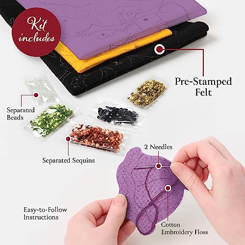 Image of Bucilla, Felt Applique 6 Piece Ornament Making Kit, Boo Buddies, Perfect for DIY Arts and Crafts