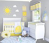 Pam Grace Creations 13 Piece Sunshine Yellow and Gray Chevron Crib Bedding Set