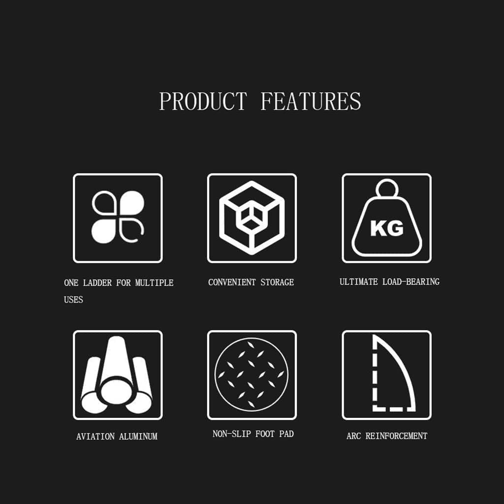 Telescoping Ladder,7.5ft Multi-Purpose Ladders,telescoping Ladder Extension,Compact Ladder for Household Or Outdoor Work,330 Lb Capacity The vast Ocean