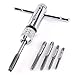Rocaris Adjustable T-Handle Ratchet Tap Holder Wrench + 5pcs M3-M8 Machine Screw Thread Metric Plug Tap