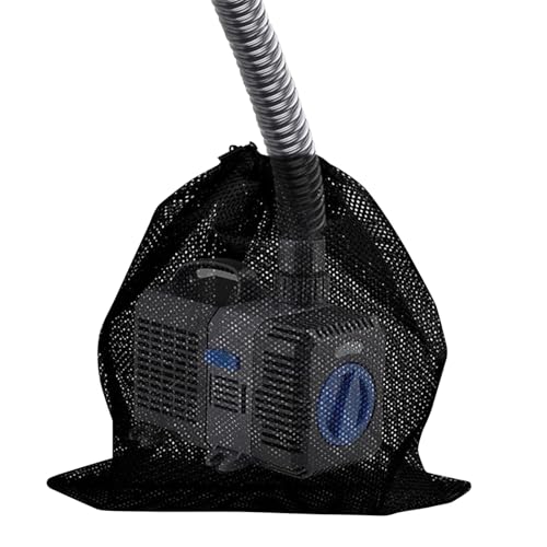 Lechisenop Pump Barrier Bag Pump Filter Mesh Bag Pond Pump Filter Bag with Drawstring Household Water Pump Pond Filter Accessories (45 * 45cm, Black)