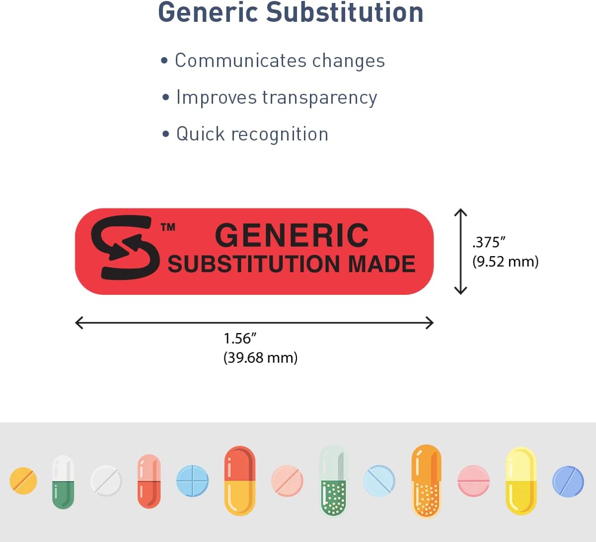 Apothecary Products Pharmacy Advisory Labels, “Generic Substitution Made”