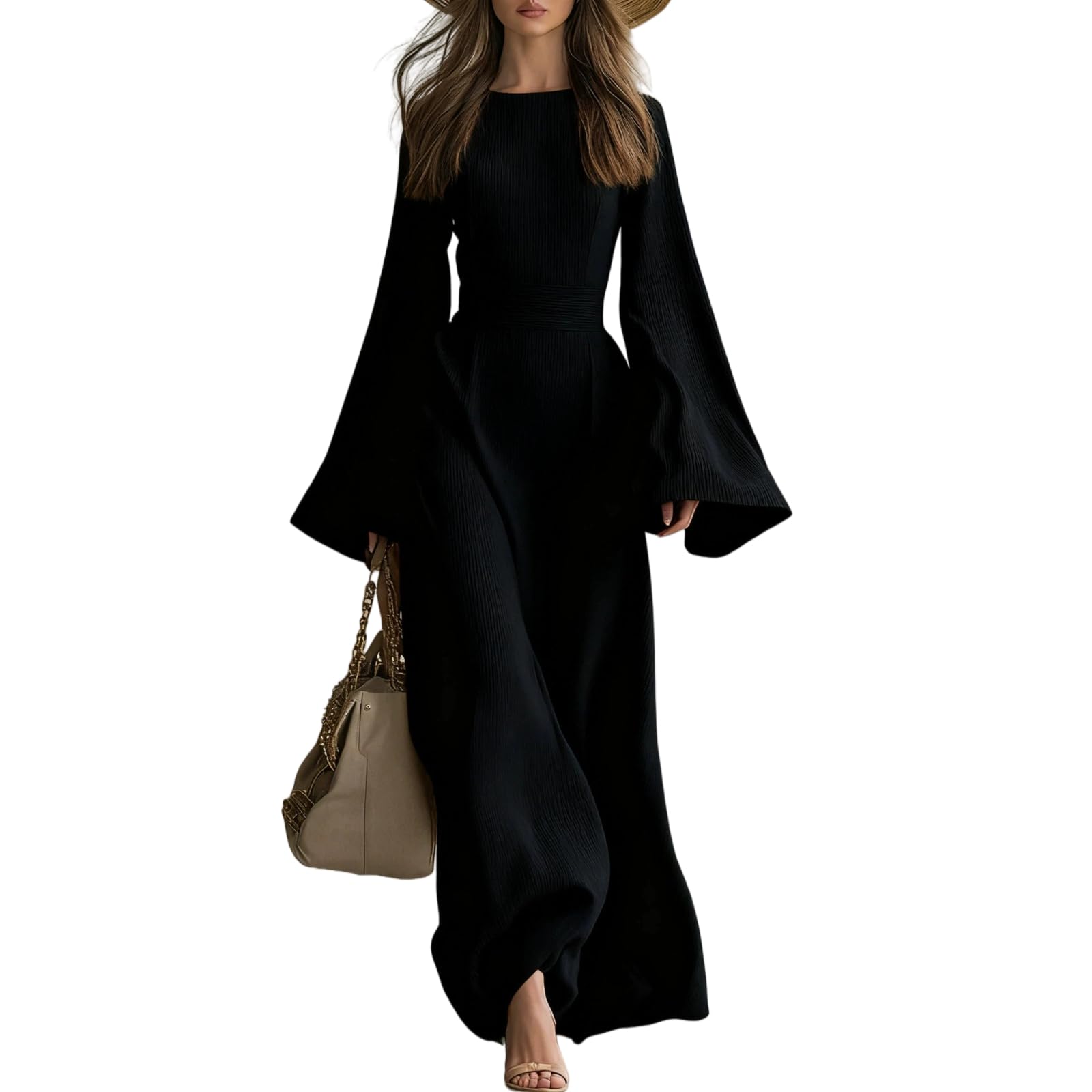 Elegante Abito a Maniche Lunghe da Donna, Autunno e Inverno