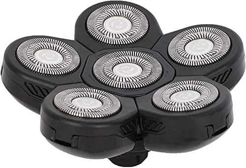 Head Shaver Universal replacement head, Professional 6 Blade Replacement Head, Compatible with many brands