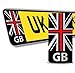 SkinoEu® 2 x Vinyle Autocollants Plaque D'Immatriculation Auto Voiture Identifiant United Kingdom Flag Union Jack Great Britain Royaume-Uni UK GB Drapeau National de Grande Bretagne Red Line QV 45