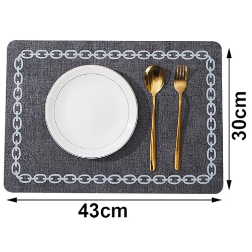 Sets de table antidérapants et lavables contre les taches rose - 3