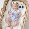 Honganda Baby Girl 4th of July Outfit Patriotic USA Flag Romper with Headband Striped Bubble Romper Independence Day Outfit (My First 4th of July, 0-3 Months) #1